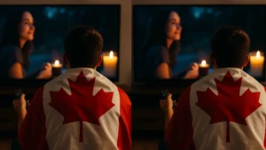 IPTV Canada – Best IPTV Canada Service Providers 2025 10 iptv canada 2025 - someone with flag and watch TV