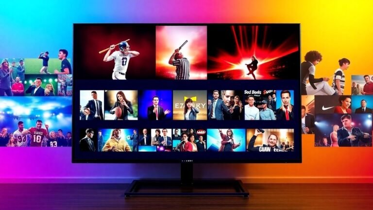 Modern TV displaying a variety of entertainment content. IPTV subscription plans 2026